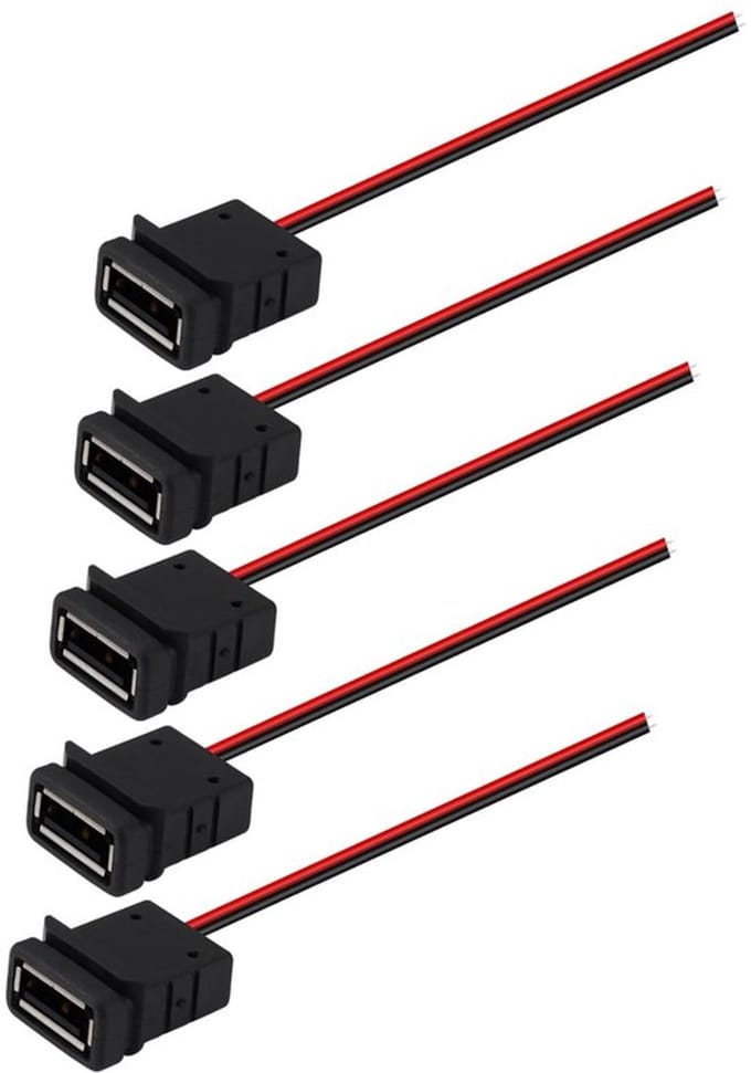 Allecto - 2-Pins Usb Connector - Blanke Draad - Voor Laaddoeleinden