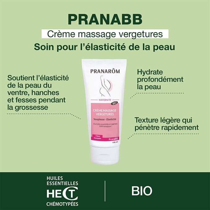 Pranarôm PranaBB Maternité Biologische Striae Massagecrème 100 ml