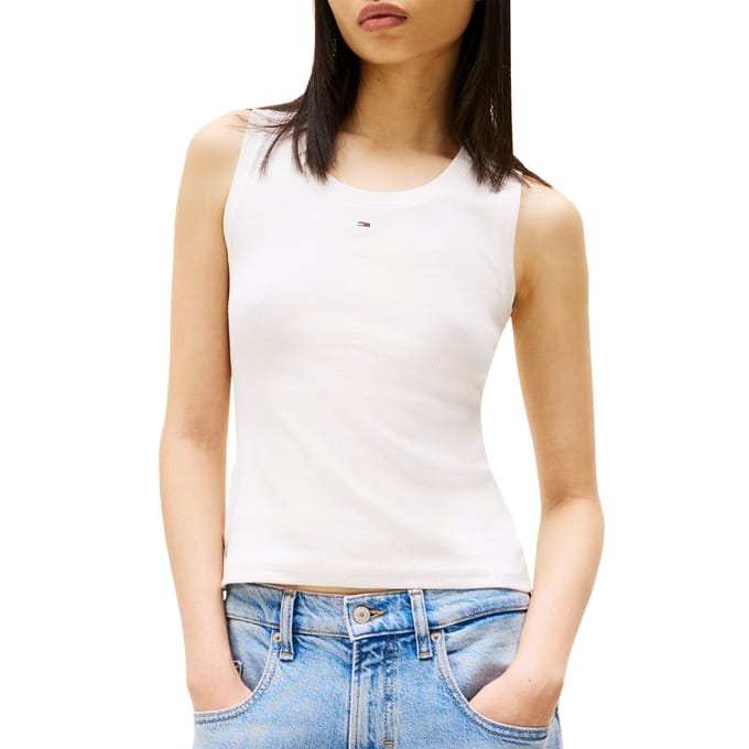 Tommy Hilfiger Essential Ribbed Flag Embroidery Slim Tanktop Dames