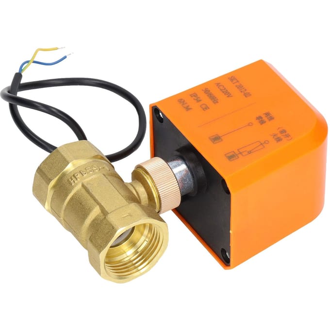 Gemotoriseerde Kogelkraan 2 Draads 2 Weg Normaal Open DN25 Messing ABS Synchrone Motor AC220V