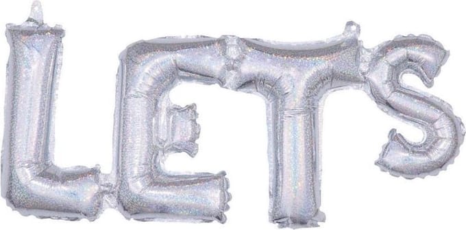 Amscan Ballon Let's 53 Cm Folie Zilver Holografisch