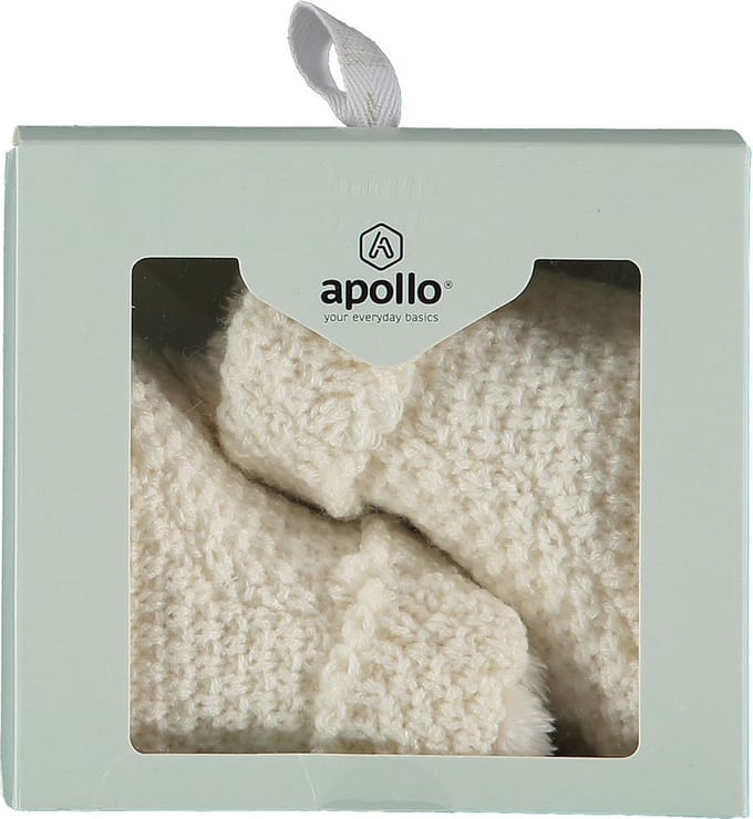 Apollo - Baby - Slofjes - Knit - Off White - Giftbox - Maat 50/56