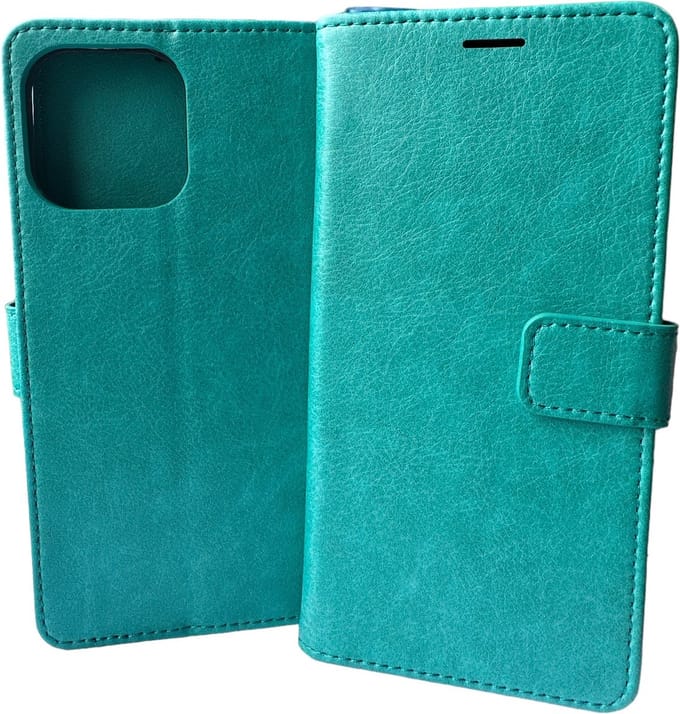 Portemonnee Book Case Hoesje Geschikt voor: iPhone 14 Pro - Mint groen