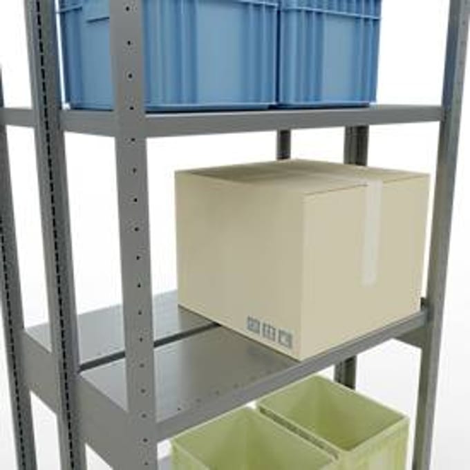 SCHULTE Lagertechnik - Dubbele basisrekken MULTIPlus250 insteeksysteem - 2500x1000x(2x300) mm, 14 legborden, gegalvaniseerd