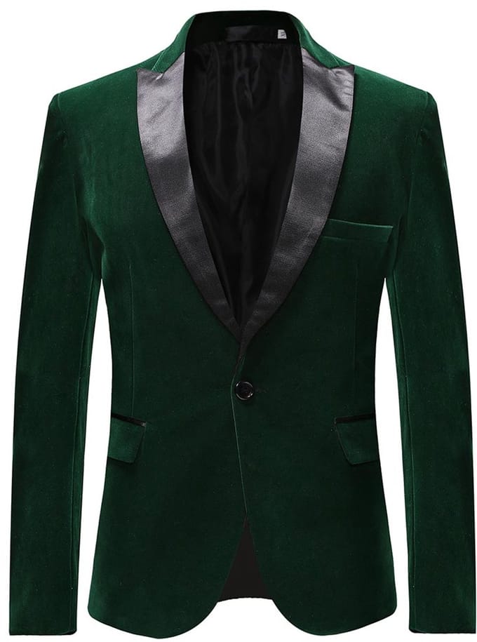 ALLTHEMEN Heren Fluwelen Blazer - Klassieke Halslijn - M