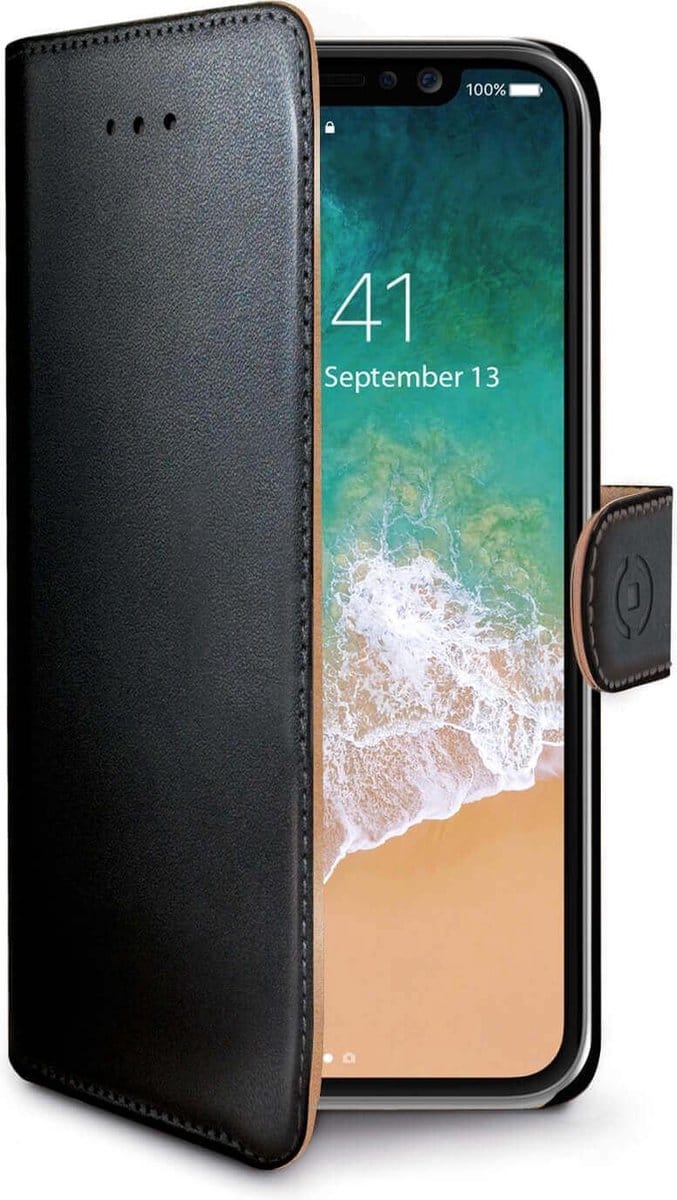 Celly Boekmodel Hoesje iPhone XS / X - Zwart