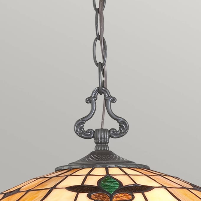 Quoizel Tifanny LED Hanglamp Kami | 3X E27 Max 60W | Dimbaar | Vintage Bronze