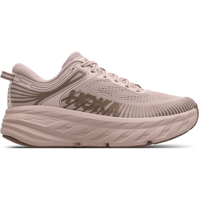 Hoka Bondi 7 Sneakers Dames - Beige - Maat 40 - Mesh/Synthetisch
