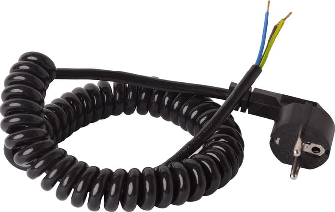 Spiraalsnoer met stekker - 3 x 1mm² - 70cm