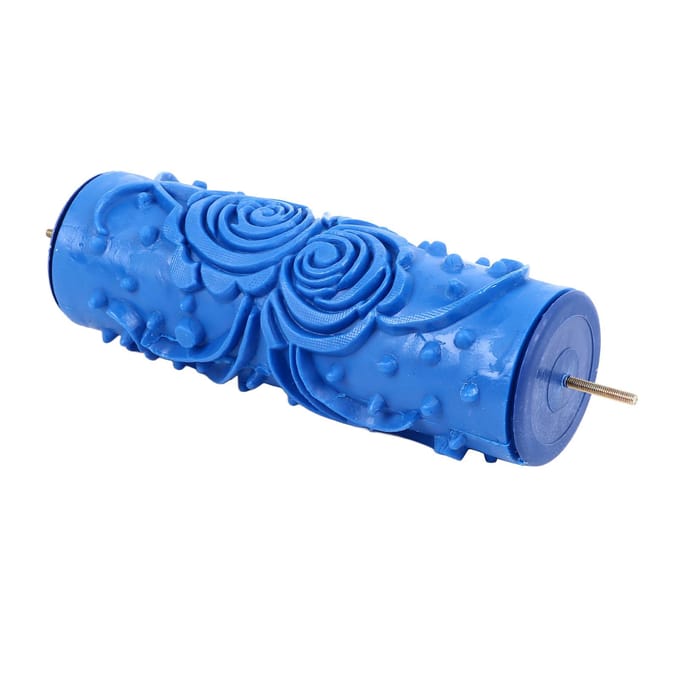 5in Rubber Patroon Verfroller Mooie Patronen Herbruikbaar Decoratieve Kunst Textuurroller Muur blue