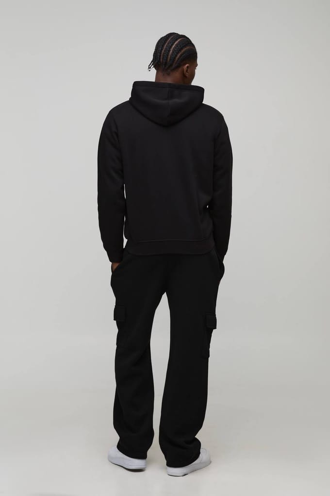 Essential Straight Leg Cargo Jogger | Black | Size Small
