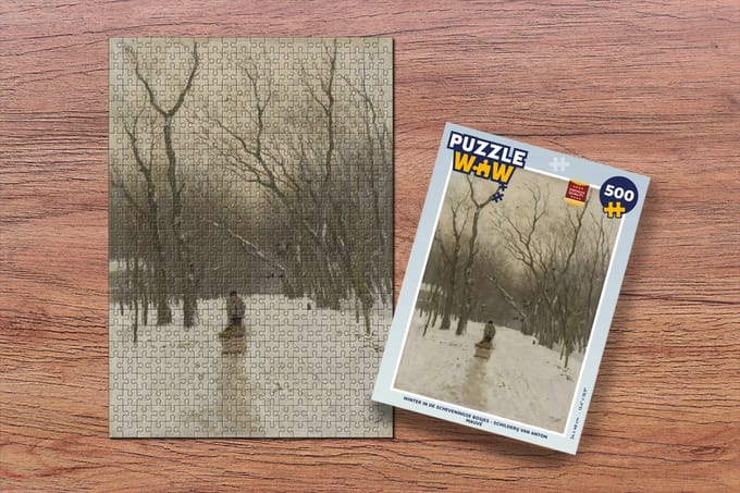 Puzzel Winter in de Scheveningse bosjes - Schilderij van Anton Mauve - Legpuzzel - Puzzel 500 stukjes