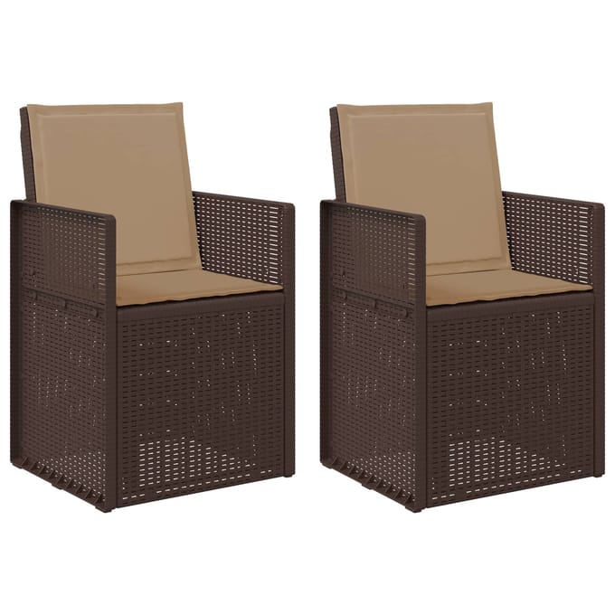vidaXL - Tuinstoelen - 2 - st - Bruin - en - Taupe - PP