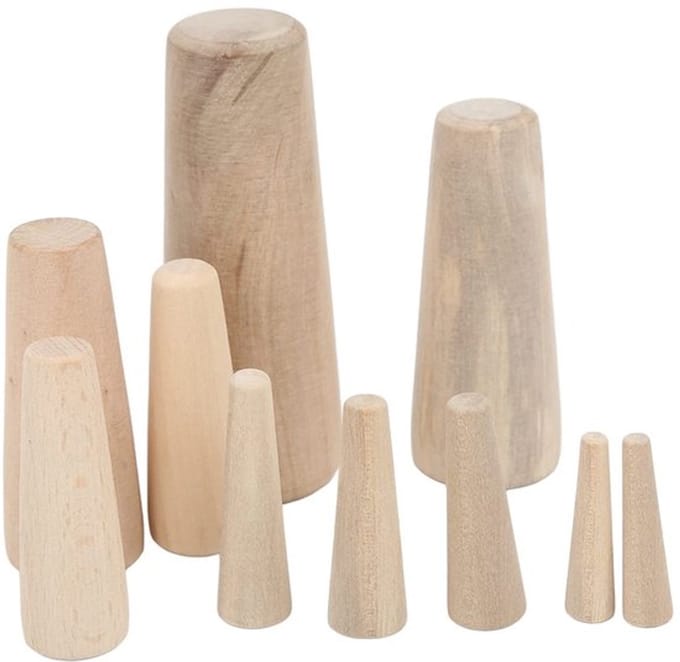 Dailygoods- Houten Stoppen 10 Stuks - Conische Houten Stopset
