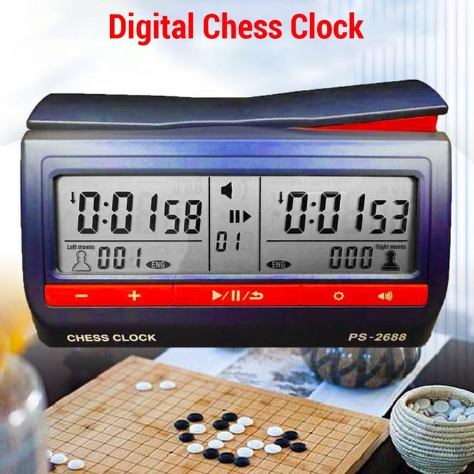 Digitale Schaklok LCD-scherm ABS Internationale Dam Timer voor Bordspellen en Schaken donkerblauwe kleur