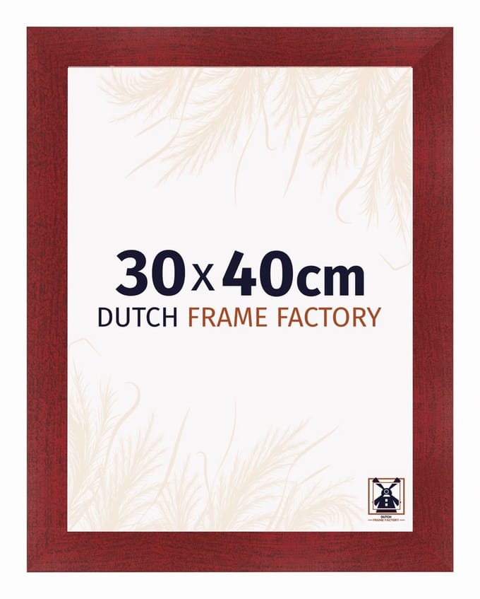 Fotolijst 30x40 cm - MDF - Wijnrood Geveegd - Praag
