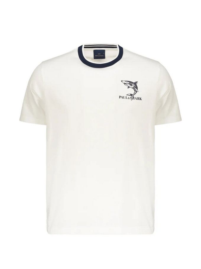 T-shirt met print op de borst man creme