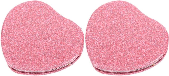 Draagbare Minispiegel - Zakspiegel Hartvorm - Make-up Bijwerken - Charmant Hartontwerp - 6.5 x 6.5 cm - Roze