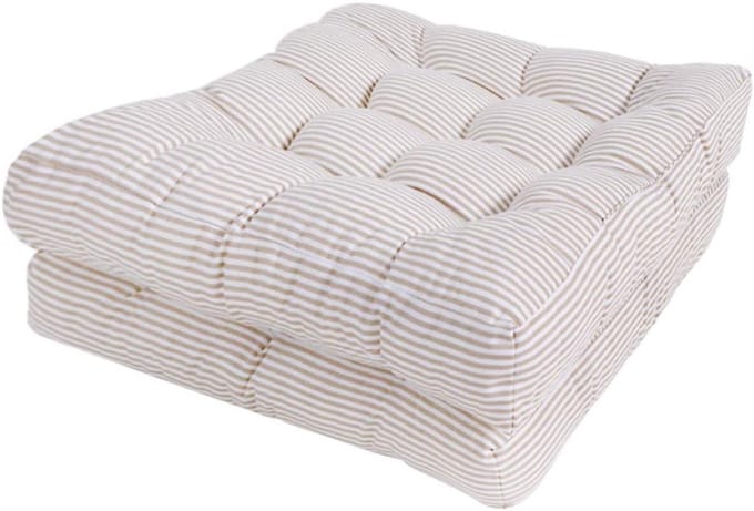 Set van 2 Vierkante Zitkussens Beige 50x50 cm - Comfortabel Binnen & Buiten Kussen