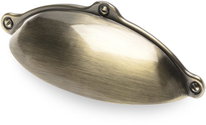 Meubelgreep ERIKA Boorgatafstand 64 mm Messing gebruineerd Schelphandgreep van SOTECH