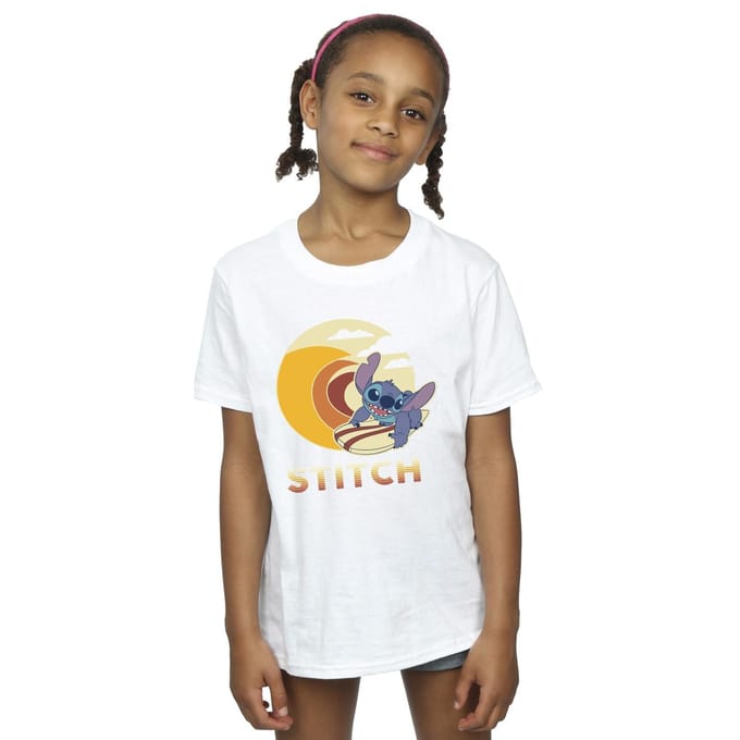 Disney Meisjes Lilo & Stitch Summer Waves Katoenen T-shirt (Wit)