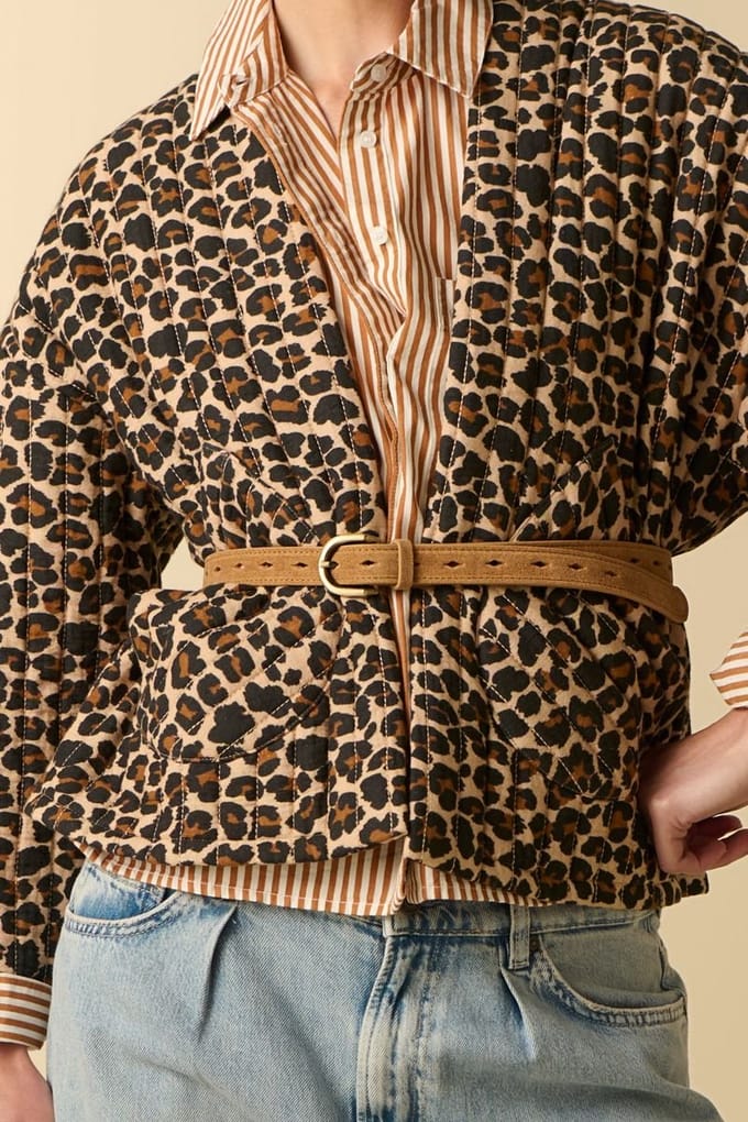 Sissy-Boy - Bruine suéde riem met goudkleurige gesp - 85