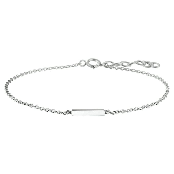 Zilver Gerhodineerde Armband balkje 1 1324916