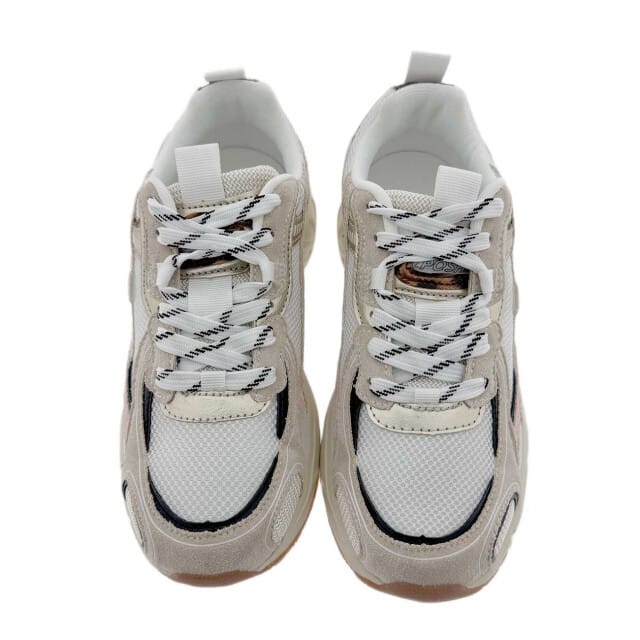 POSH by Poelman HARPER Dames Sneakers - Wit met gouden combinatie