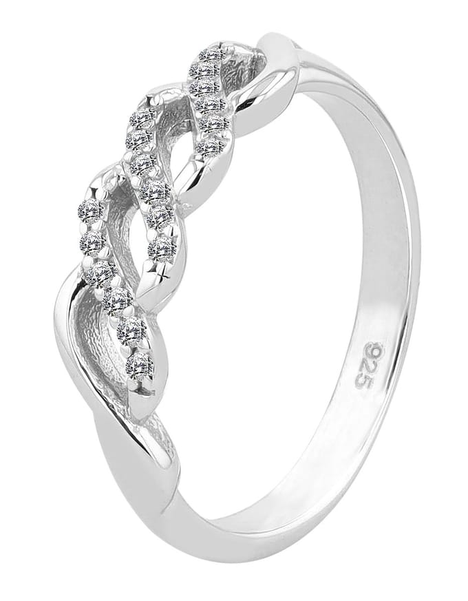 AKZENT Akzent Dames ring "Prata" aus 925 Sterlingzilver, gerhodineerd, langlebig,, Gr.