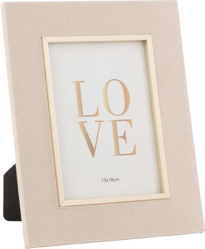J-Line fotolijst Dita - fluweel - beige - medium