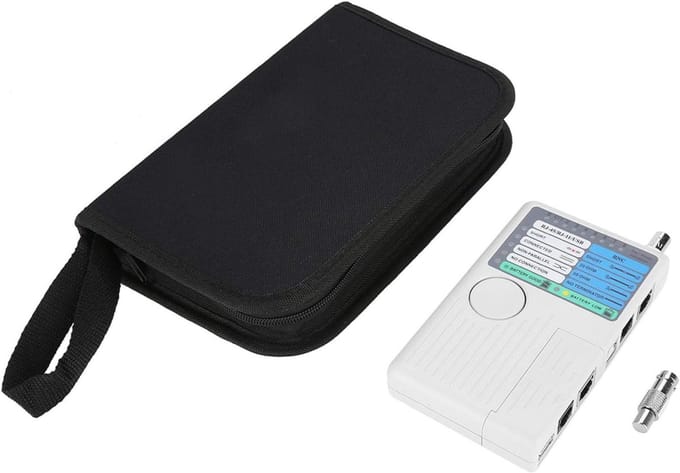 Multifunctionele Tester - Lijn Tester - Netwerk Installatie - Vier Functies - 16x8.5x2.5cm - Grijs