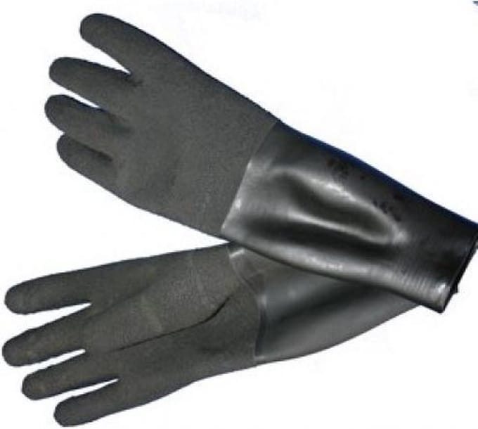 Drooghandschoen met manchet Zwart M