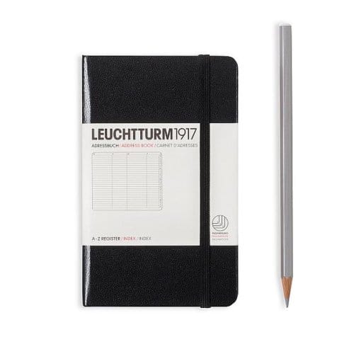 Leuchtturm adresboek black pocket hardcover a6 90x150mm
