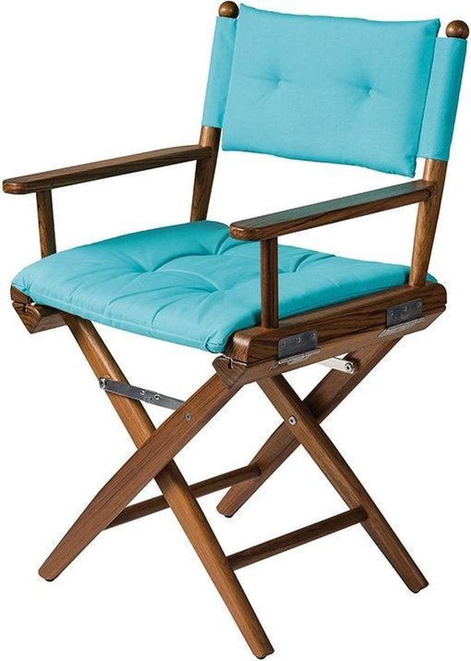 Regisseursstoel Teak DeLuxe met Smaragd kussenset (Geolied)