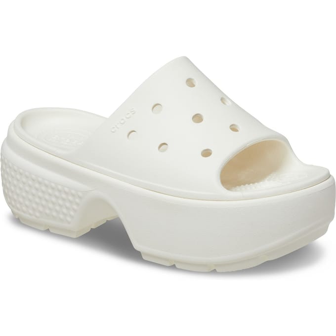 Crocs Stomp Serie - Dames Platform Klompen - Chalk - Croslite - 6,9 cm