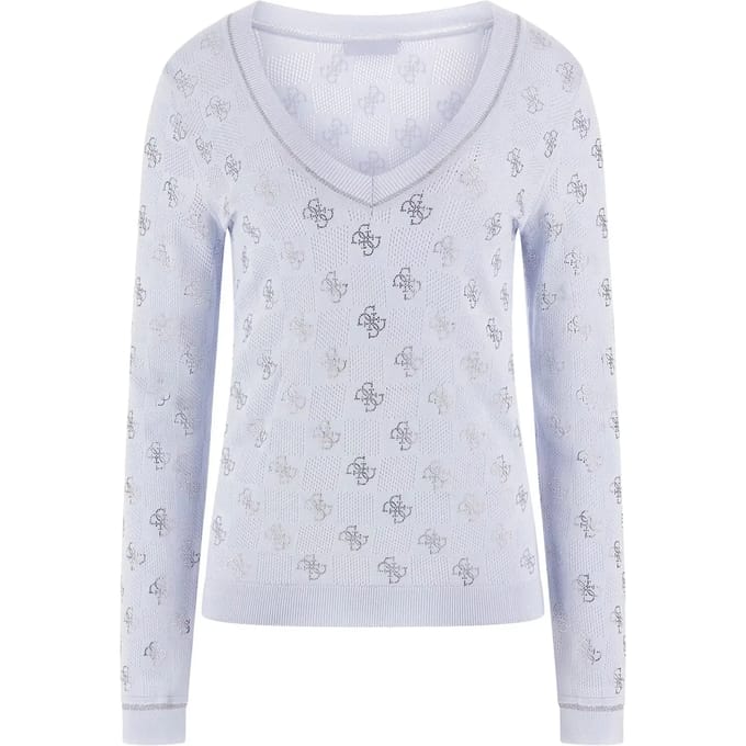 V-hals lange mouwen pull voor dames Guess Rosie 4G