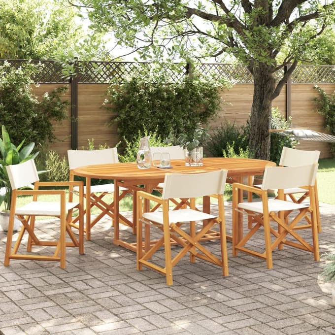 vidaXL - Inklapbare - stoelen - 6 - st - stof - crèmewit