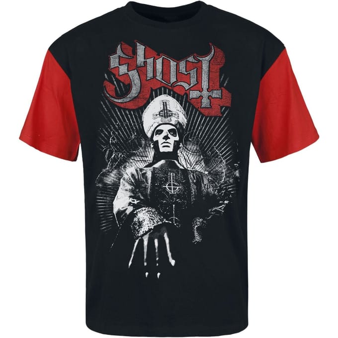 Ghost T-shirt - Priest - L - voor Mannen - zwart-rood