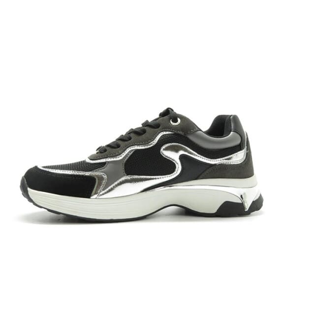 Mexx Sneaker Portia Love Zwart/zilver Dames - Maat 38
