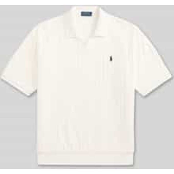 relaxed fit poloshirt van pure katoen in tricotlook