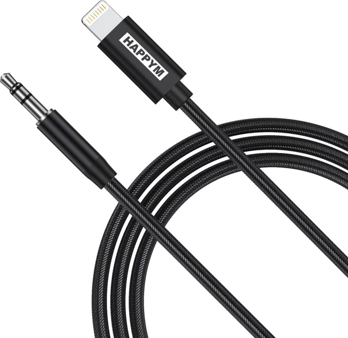 Lightning naar AUX Kabel - Jack 3,5 mm Audio Kabel voor iPhone - 1 Meter - Zwart