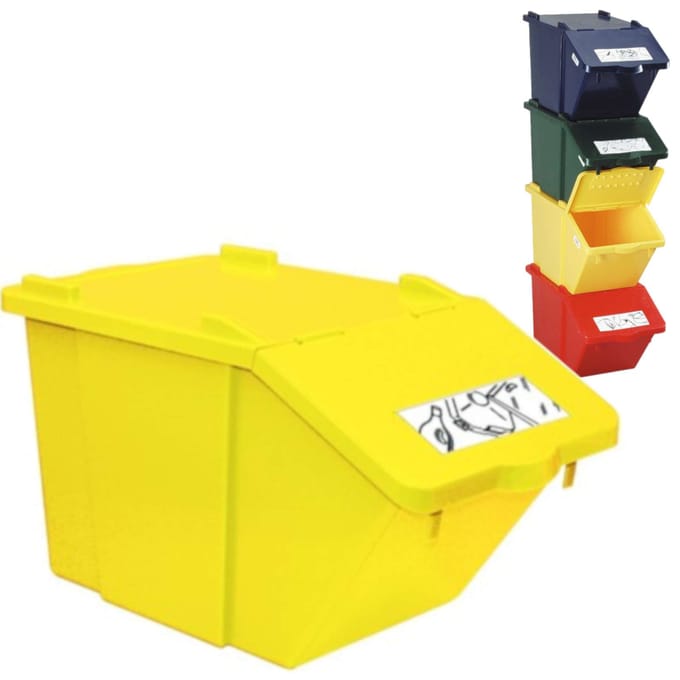 Meva - Afvalzak Pojemnik - 45L - Gele Kleur - Stapelbaar