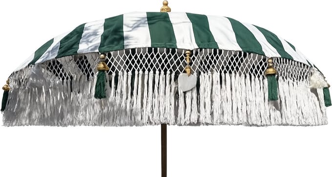 Parasol Bali Groen/Wit - Ø185cm