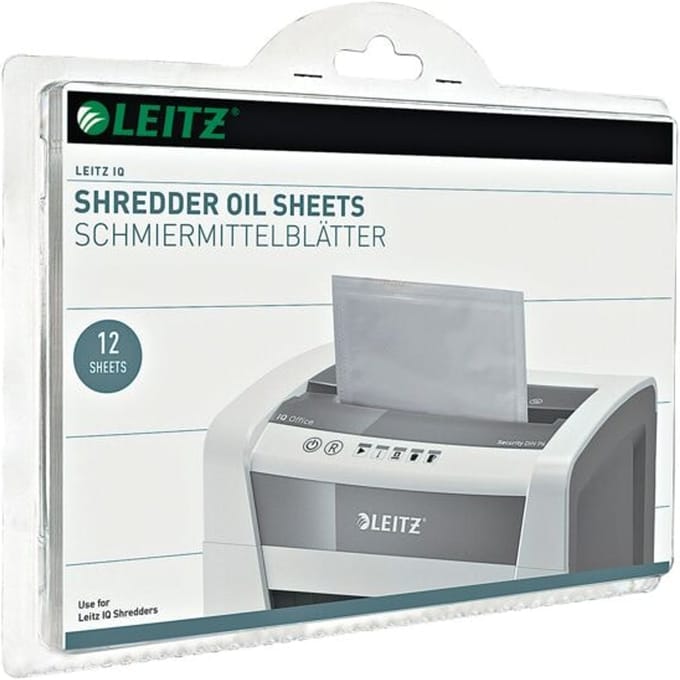 Leitz Smeervellen, geschikt voor Leitz IQ Office papierversnipperaars, 12 vellen