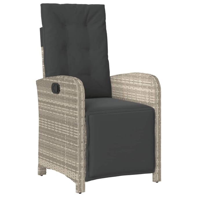 vidaXL - 7-delige - Tuinset - met - kussens - poly - rattan - grijs