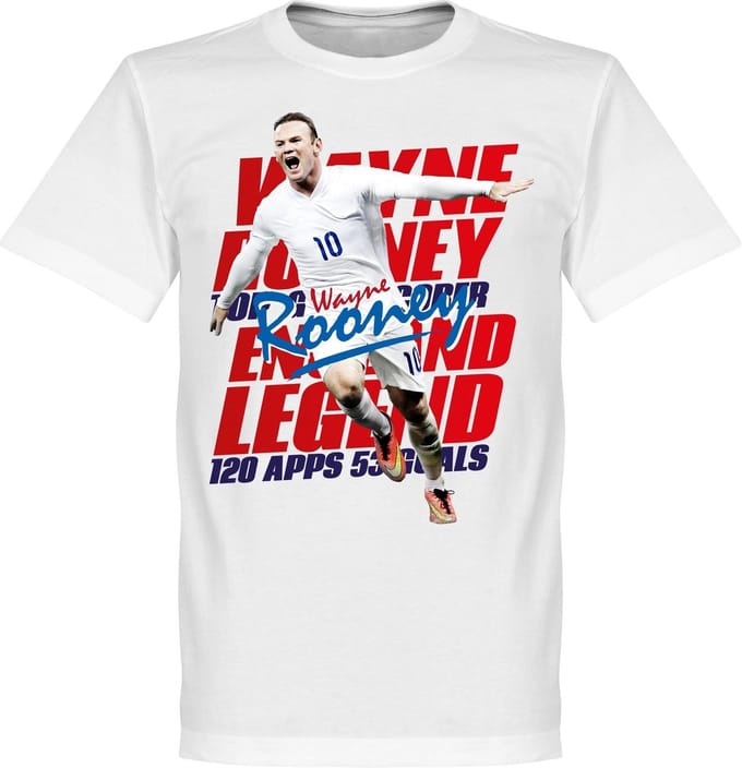 Rooney Engeland Legend T-Shirt - Wit - L