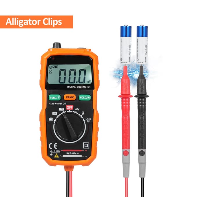 Digitale Multimeter Meet AC/DC Spanning Batterijtest Weerstand Diode Doorgang NCV-test Multi oranje