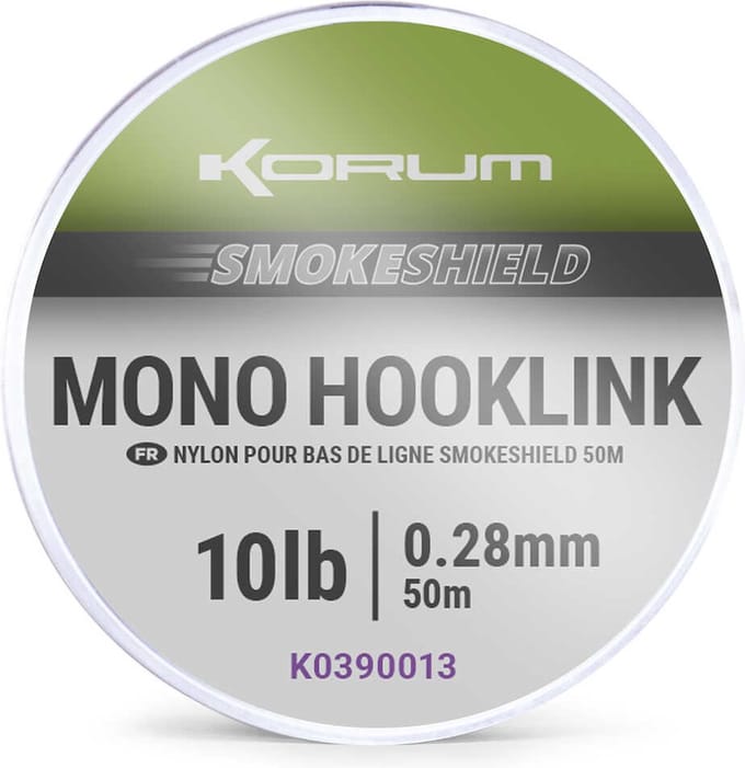Korum Smokeshield Mono Hooklink 50m - Maat : 8lb - 0.26mm