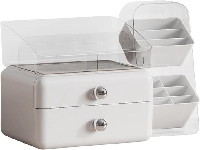 Make-up Organizer - Opbergdoos Laden - Cosmetica Sorteren - Soepel Uitschuifbaar - 248B x 188D cm - Wit