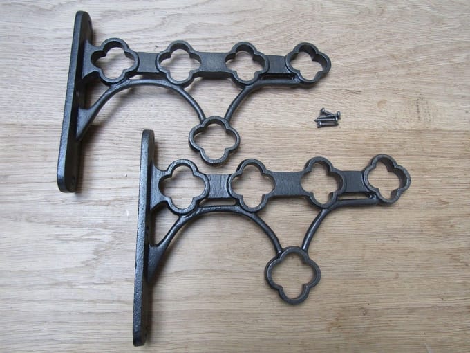 Pair Of Kitchen Pot Pan Shelf Brackets Antique Iron Wall Shelf Support